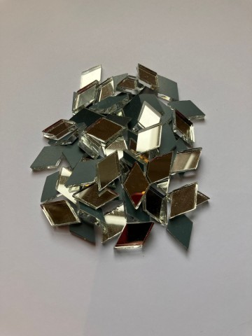 Glas Ruitjes Spiegel 50 gram (20 x 11 mm) Glad