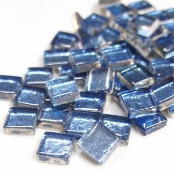 Glas Vierkantjes 12mm Metallic Shine 50 gram Zacht Blauw STN 06