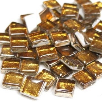 Glas Vierkantjes 12mm Metallic Shine 50 gram Warm Brons STN 22