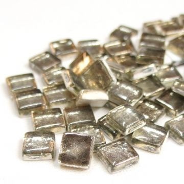 Glas Vierkantjes 12mm Metallic Shine 50 gram Zilver STN 24