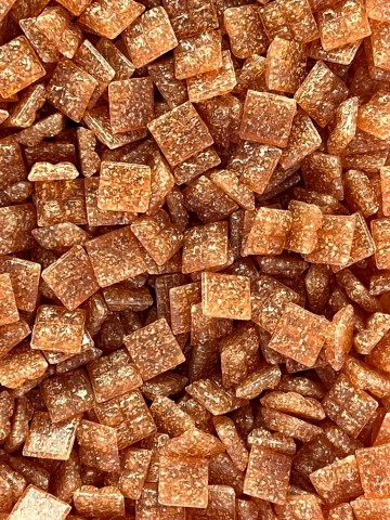 Glas Vierkantjes 10mm Basis 50 gram Terracotta