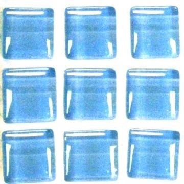 Glas Vierkantjes 10mm Murrini Crystal 81 stuks Fris Lichtblauw