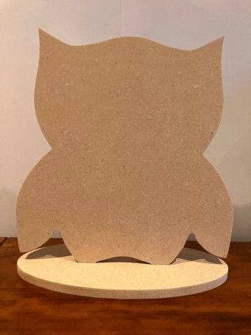 Ondergrond houten Uil op voet Groot 28 x 29.5 cm
