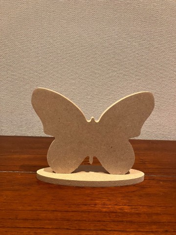 Ondergrond houten vlinder op voet 16 x 12 cm