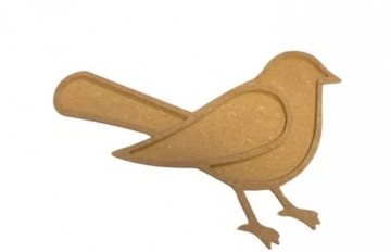 Ondergrond houten vogel met rand 30 x 20 cm