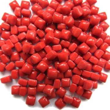Glas Vierkantjes 5mm (micro) 20 gram Basis Donkerrood W117