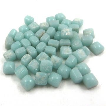 Glas Vierkantjes 5mm (micro) 20 gram Basis Licht Turquoise W84