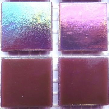 Glas Vierkantjes 20mm Parelmoer 45 stuks Paars WA45