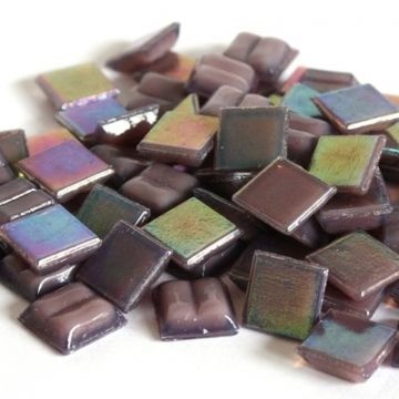 Glas Vierkantjes 10 mm Parelmoer 50 gram Paars WA45