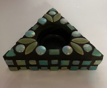 Mozaiekpakket Waxinelichthouder driehoek 10 cm Groen