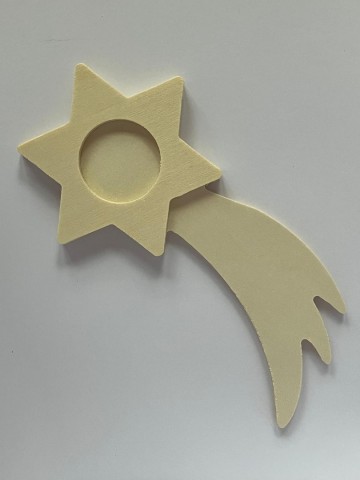 Waxinelichthouder vallende ster laag 20 cm