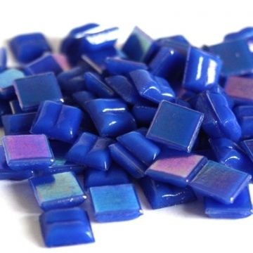 Glas Vierkantjes 10 mm Parelmoer 50 gram Donkerblauw WB17