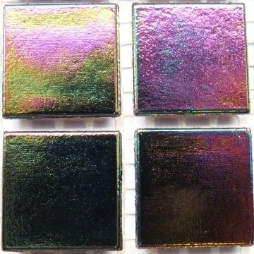 Glas Vierkantjes 20mm Parelmoer 45 stuks Zwart Olie WB48