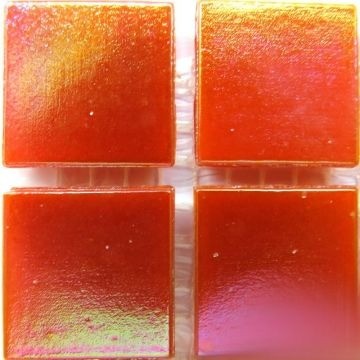 Glas Vierkantjes 20mm Parelmoer 45 stuks Oranje WB95