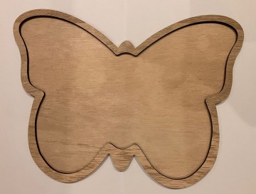 Ondergrond houten vlinder 28 cm