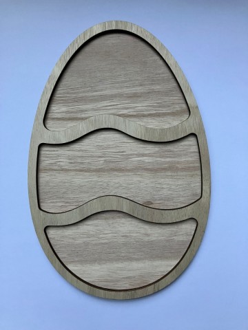 Ondergrond houten Paasei golf 3 vlakken met rand 28 x 18 cm