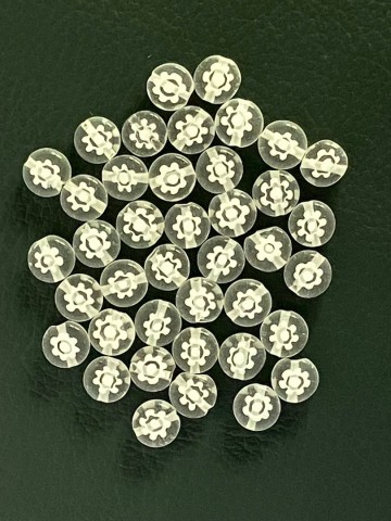 Millefiori Glaskralen 40 stuks Rond 7-8 mm Wit-Clear