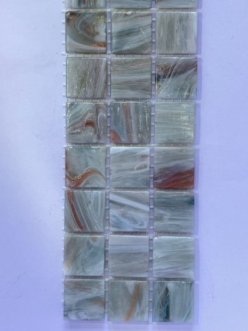 Glas Vierkantjes 20mm Goudader 45 stuks Wit-Grijs mix