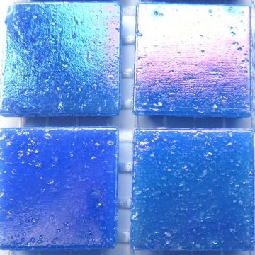 Glas Vierkantjes 20mm Parelmoer 45 stuks Warm Blauw WN18