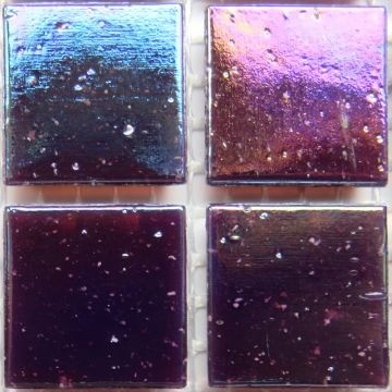 Glas Vierkantjes 20mm Parelmoer 45 stuks Aubergine WN45