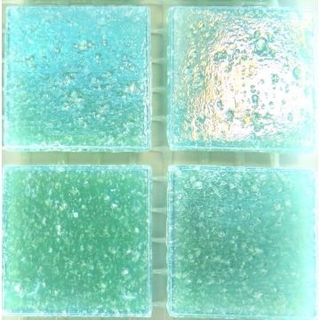 Glas Vierkantjes 20mm Parelmoer 45 stuks Licht Turquoise WN62