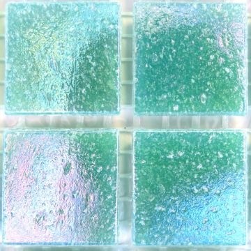Glas Vierkantjes 20mm Parelmoer 45 stuks Donker Turquoise WN63