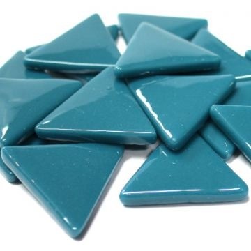 Glas Driehoekjes 29 mm 18 stuks Donker Turquoise 016