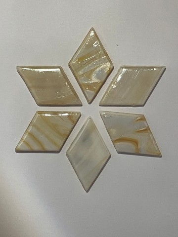 Glas Ruitjes XL 22 stuks Creme-beige Marmer Parelmoer