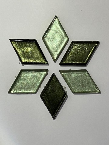 Glas Ruitjes XL 22 stuks Zacht Mosgroen Parelmoer mix