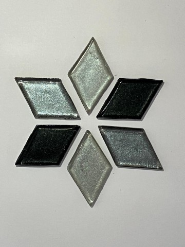 Glas Ruitjes XL 22 stuks Zwart-Grijs mix