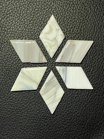 Glas Ruitjes XL 22 stuks Wit-Grijs Marmer