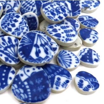Keramiek Pebbles 250 gram Delftsblauw Kant