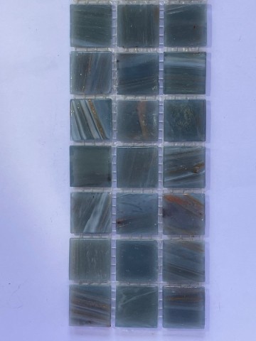 Glas Vierkantjes 20mm Goudader 45 stuks Zacht Grijs